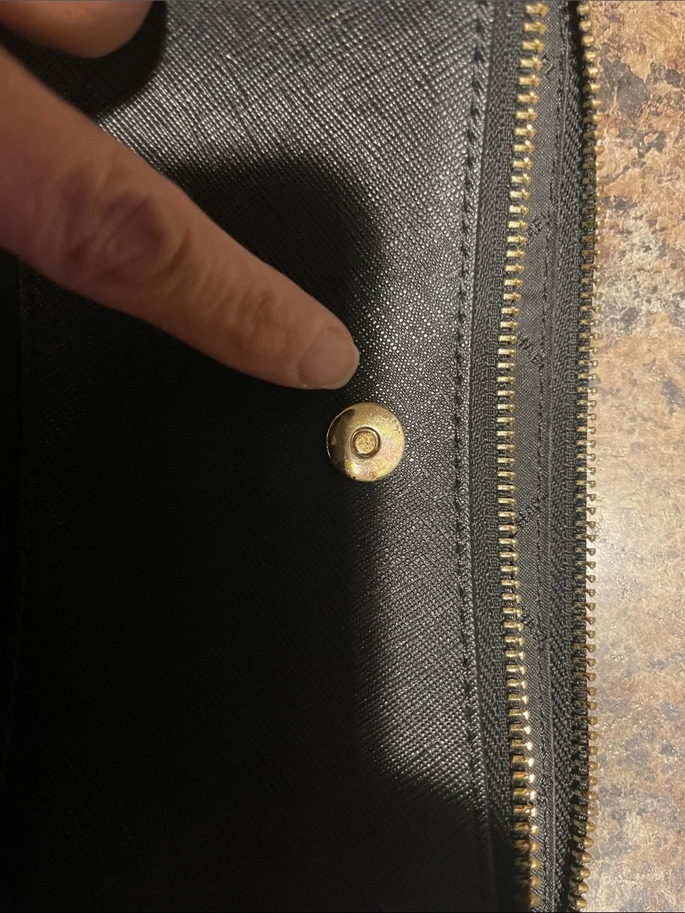 Michael Kors Black Dome Satchel with Gold Hardware